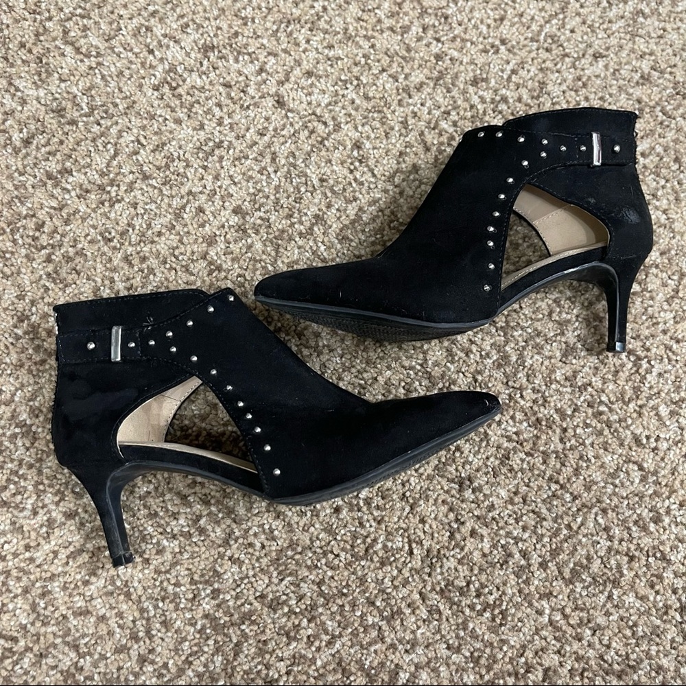 Black Cut Out Ankle Boots